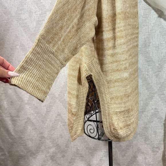 Anthropologie field flower tan knit cowl neck tunic sweater size S - Picture 9 of 11